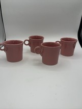 Fiestaware Homer Laughlin Coffee Mugs O Ring Handle Lot of 4 Pink/Rose Color - £19.57 GBP