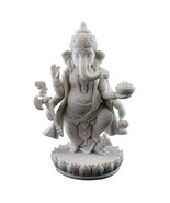 GANESHA STATUE 7.5&quot; Standing Hindu Elephant God White Marble Finish Resi... - $68.84 CAD