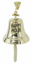 Nautical Marine Antiqued Brass Happy Hour Bell Wall Decor Dinner Bells Accent - £60.31 GBP