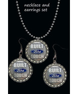 Built Ford Tough earrings and necklace set great gift Earring car Truck ... - $168.69 MXN