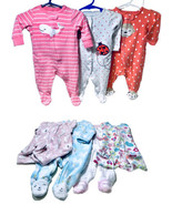 Carter&#39;s &amp; Koala Baby Girls Size 3M Lot Of 7 Cotton &amp; Fleece Footed Slee... - €23,21 EUR
