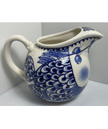 Come Dream with Me Pitcher Kissing Fish, Whimsical Blue &amp; White 2006 7” ... - $21.49