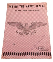 We&#39;re the Army USA Vintage Piano Sheet Music 1960 Mrs John Hinson Barr - $10.47