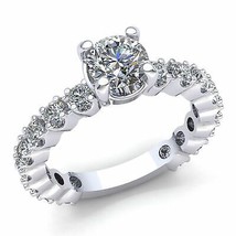 Bague de fiançailles en or blanc massif 14 carats 2,50 ct avec diamant... - £195.95 GBP