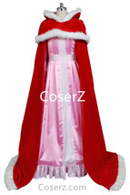 Beauty and The Beast Princess Belle Pink Dress Christams Cloak Cosplay C... - $149.00