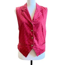 Vintage 80s/90s LizSport Red Rainbow Dot Vest Women’s Size 8 - £20.58 GBP