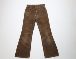 Vintage 70s Streetwear Boys 27x30 Faded Flared Wide Leg Corduroy Chino P... - $59.35
