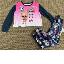 Girls Pajamas LOL Surprise Pink Black Celebrate 2 Pc Long Sleeve Top &amp; P... - £14.80 GBP