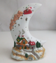 Brinnco Christmas Ceramic Light Crescent Moon Village 6.5&quot; Christmas Dec... - $91.14 MXN