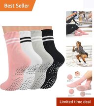 Stylish Gripper Socks for Women – Non-Slip, Moisture-Wicking Pilates &amp; Y... - $23.71
