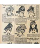 1901 Ladies Hats Bonnets Leghorn Reproduction Advertisement Sears Fashio... - $28.04 CAD