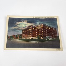 ROCHESTER MINNESOTA MN &quot;ST MARY&#39;S HOSPITAL AT NIGHT&quot; UNUSED LINEN POSTCARD - £4.60 GBP