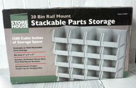 Store House 20 Bin Rail Mount Stackable Small Parts Storage Organizer - Open Box - £23.37 GBP