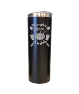 Pumpkin Spice Junkie Fall Theme Black 20oz Skinny Tumbler LA5154 - $19.99
