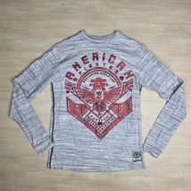 American Fighter Size Medium Long Sleeve Men's Gray Red AOP - $28.12