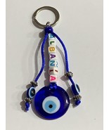 NEW ALBANIA  KEY CHAIN PENDANT-BLUE EVIL EYE GLASS-LUCKY KEYCHAIN-SOUVENIR - $7.92