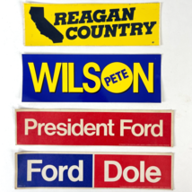 Reagan Country Ford Dole Pete Wilson Calif Vtg 70s 4 Campaign Bumper Sti... - £30.73 GBP