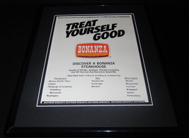 1979 Bonanza Steakhouses 11x14 Framed ORIGINAL Vintage Advertisement - $34.64