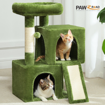 30&quot; Cat Tree Condo with Cat Scratcing Post Tower Ramp for Indoor Cats,Green - £43.58 GBP