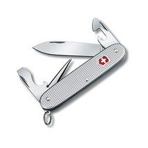 Victorinox Pioneer Ribbed Alox Pocket Knife - Silver  - $1,273.45 MXN