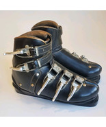 Vintage VENDRAMINI Black Leather Everest 5 Buckle Ski Boots 748 MM 9 Italy - $81.19 CAD
