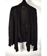 Ralph Lauren Cardigan Sweater Black Knit Linen LS S Womens - £19.75 GBP