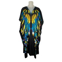 Winlar Caftan Dress Vibrant Batik Flamingo Print Women One Size Mumu Max... - £23.43 GBP