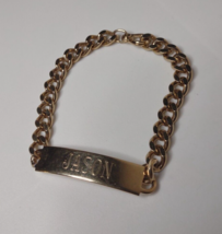 Vintage Gold Tone Speidel USA Engraved Jason Bracelet - £27.91 GBP