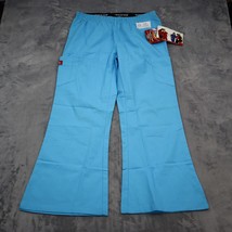 Dickies Pants Womens L Blue Cargo Medical Uniform Pull On Flare Scrub Bo... - $22.75