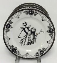 4 Dinner Plates Nightmare Before Christmas Zrike Halloween Skellington S... - $41.53