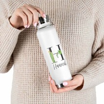 Personalized 22 oz Vacuum Insulated Bottle Watercolor Cactus Alphabet In... - £39.77 GBP