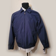 Chaps Men Size M Bomber Jacket Style Full Zip Jacket Navy Blue - $55.29