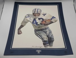 Vintage DON PERKINS 80s Dallas Cowboy NFL 1984 Print Poster 16&quot; x 20&quot; pizza hut - £21.26 GBP