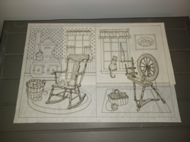 * TRI CHEM 7343 Home Sweet Home RUSTIC CABIN LIFE SPINNING WHEEL Rocker ... - $187.47 MXN