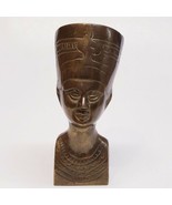 Vintage Brass Nefertiti Bust 6 Inch Tall Statue EGYPTIAN COLLECTABLE FIG... - $607.58 MXN