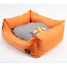 ALPHADOG SERIES DOG&amp;CAT SQUARE PLUSH CUSHION BED (Small, Orange) - £28.66 GBP