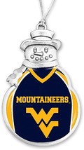 60630 WVU West Virginia Mountaineers Football Jersey Snowman Ornament - £14.19 GBP