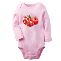 Babies Fruit Pomegranate Cute Romper Newborn Bodysuit Kids Jumpsuit Long Outfits - £8.84 GBP