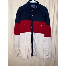 1980s Wrangler Western Patriotic Stripes Cowboy Rodeo Thick Pearl Snap S... - $52.01 CAD