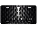 Lincoln Logo Inspired Art on Black Mesh FLAT Aluminum Novelty License Ta... - $17.99