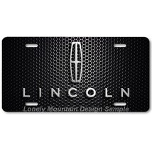 Lincoln Logo Inspired Art on Black Mesh FLAT Aluminum Novelty License Ta... - £14.34 GBP