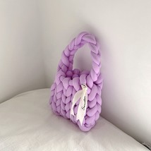 Rope Crochet Bag Handmade Acrylic Chain Women Underarm Bag Designer Knitting Cro - £33.58 GBP