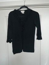 Fred David Women&#39;s Black Blouse Size Medium - $20.91 CAD