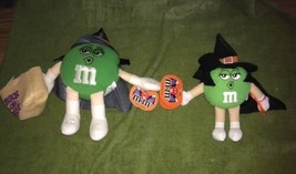 Green M&amp;M s stuffies (2) Halloween Witch Hat Medium, Small - $21.28