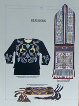 Menominee Man&#39;s Decorative Garter with Beaded Leaf Design, Ojibwa Cloth Shoulder - £14.30 GBP