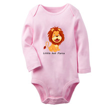 Little But Fierce Funny Romper Newborn Baby Bodysuit Long Lion One-Piece Outfits - £8.34 GBP