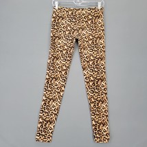 Forever21 Women Leggings Size M Tan Stretch Bodycon Animal Cheetah Bold Preppy - £9.92 GBP