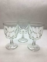 Vintage Set Of 3 Goblets Glass Made In France Arcoroc Artic Toughened Design - £23.73 GBP