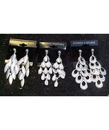 Silver Color- Set of Three Dangles Pierced Earrings - $4.90