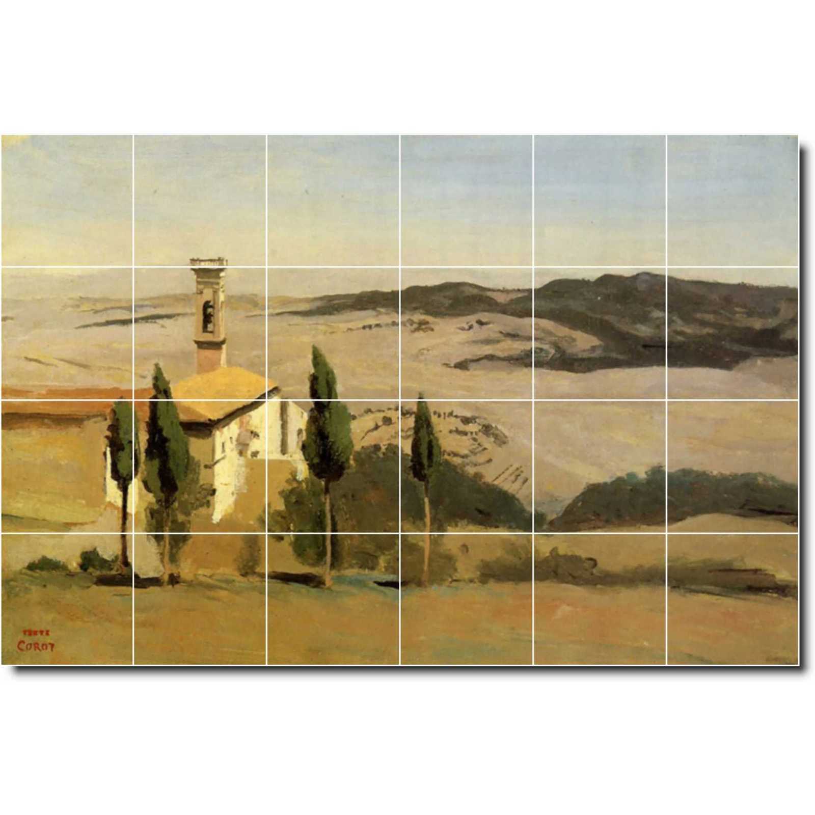 Corot jean volterra church and bell tower